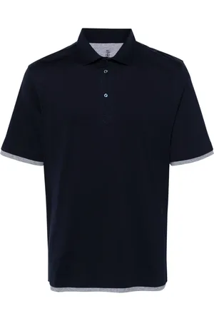 Brunello Cucinelli Poloshirt met gelaagde afwerking
