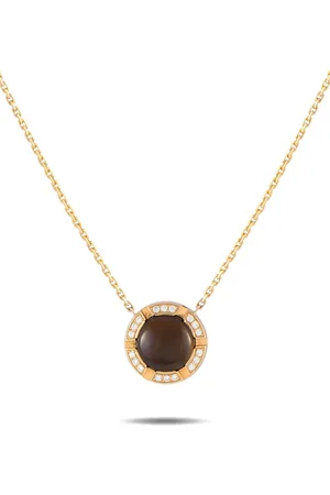 CHAUMET 18kt roségouden halsketting met diamant en topaas