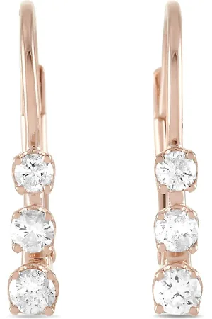 LB Exclusive 14kt roségouden oorringen met diamant