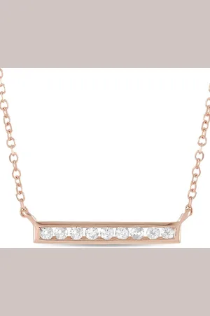 LB Exclusive 14kt roségouden halsketting met diamant