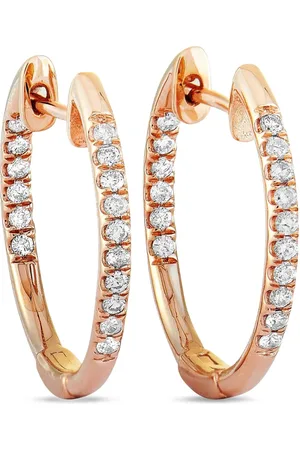 LB Exclusive 14kt roségouden oorringen met diamant