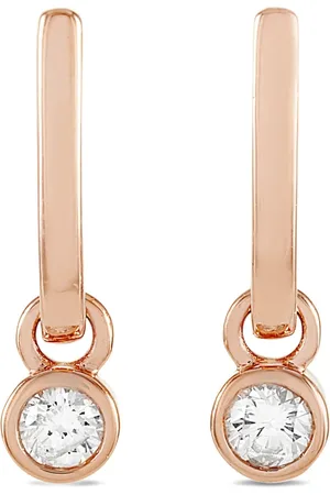 LB Exclusive 14kt roségouden oorringen met diamant