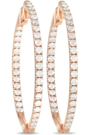 LB Exclusive 14kt roségouden oorringen met diamant