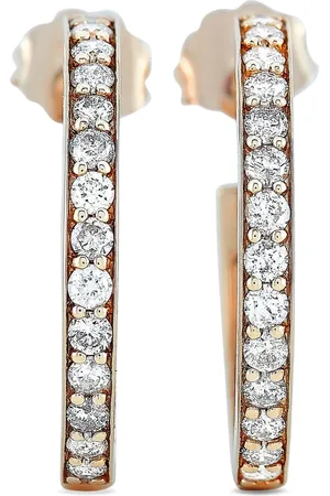 LB Exclusive 14kt roségouden oorringen met diamant