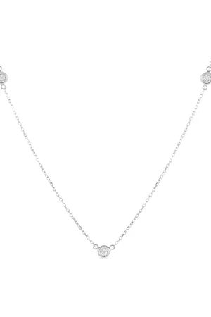 LB Exclusive 14kt witgouden halsketting met diamant