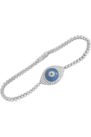 LB Exclusive 18kt witgouden Evil Eye armband met diamant