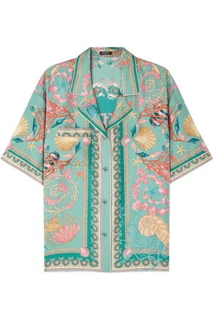 VERSACE Underwater Barocco blouse met korte mouwen