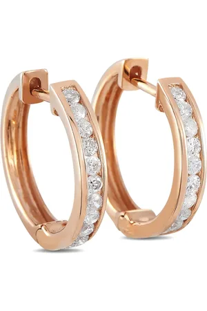 LB Exclusive 14kt roségouden oorringen met diamant