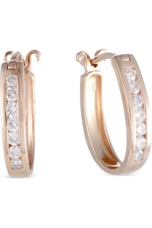 LB Exclusive 14kt roségouden oorringen met diamant