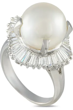 LB Exclusive Platinum ring met parel en diamant