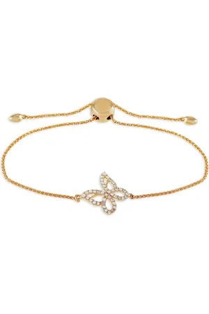 LB Exclusive 14kt geelgouden Butterfly armband met diamant