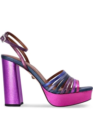 Kurt Geiger Pierra metallic leren sandalen met plateauzool