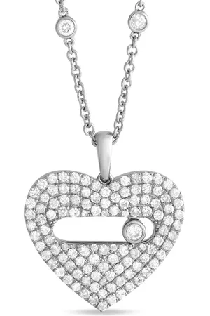 LB Exclusive 14kt witgouden Heart halsketting met diamant