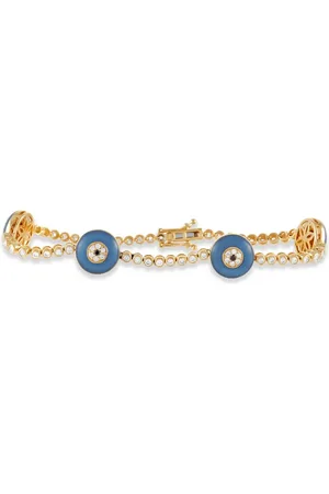 LB Exclusive 18kt geelgouden Evil Eye armband met diamant