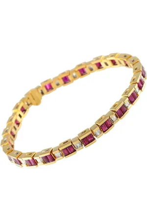 LB Exclusive 18kt geelgouden armband met diamant en robijn