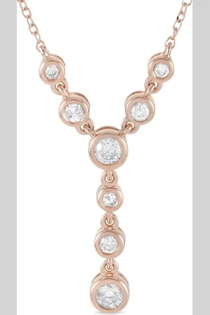 LB Exclusive 14kt roségouden halsketting met diamant