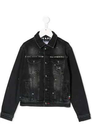 Philipp Plein Spijkerjack met doodskopprint