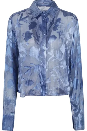ERMANNO SCERVINO Denim blouse met devoré