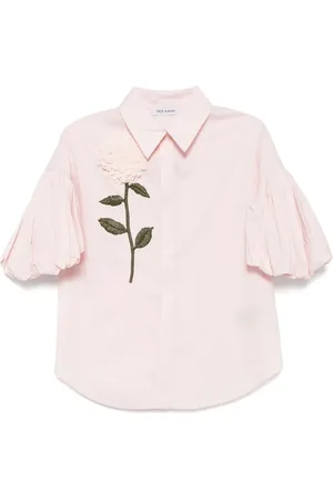 DICE KAYEK Popeline blouse met geborduurde bloemen
