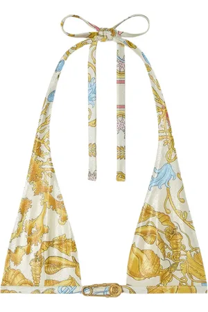 VERSACE Underwater Barocco triangel bikinitop met gestrikte rug