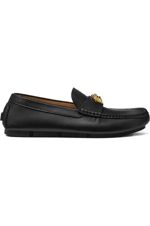VERSACE Leren loafers met Medusa plakkaat