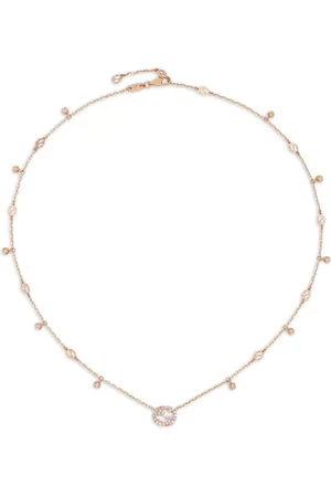 Gucci 18kt roségouden halsketting met Gourmette diamant