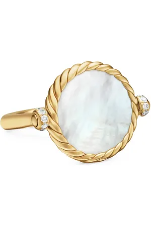 David Yurman 18kt geelgouden DY Elements omkeerbare Swivel ring met diamant (15mm)