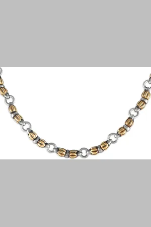 LB Exclusive 18kt geelgouden en zilveren halsketting