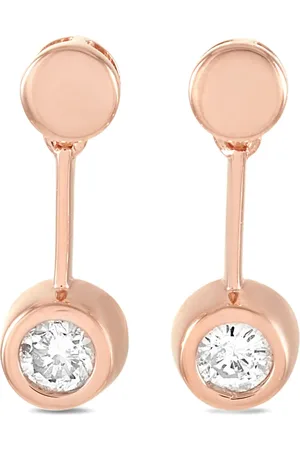 LB Exclusive 14kt roségouden oorringen met diamant