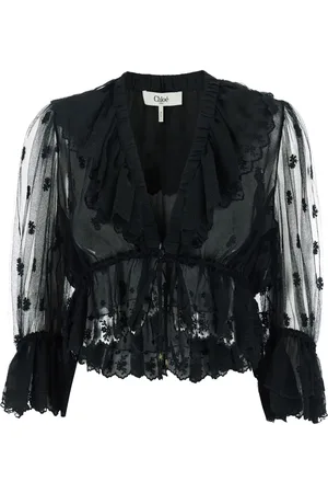 Chloé Doorzichtige blouse met ruches