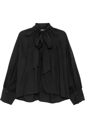 GOEN.J Gesmockte blouse met strikdetail