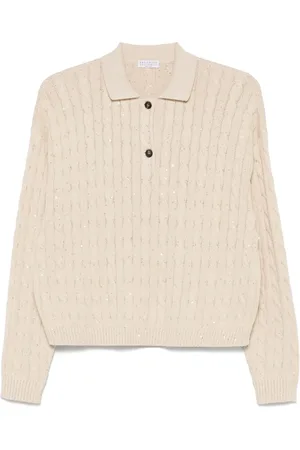 Brunello Cucinelli Kabelgebreid poloshirt