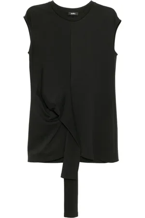 GOEN.J Asymmetrische gedrapeerde tanktop