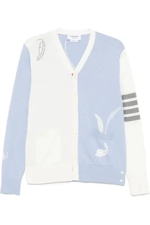 Thom Browne Katoenen vest met veren intarsia
