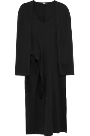 GOEN.J Geribbelde jurk met cape