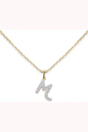 Monica Vinader 14kt geelgouden halsketting met diamant