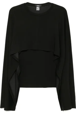 GOEN.J Geribbelde top met cape