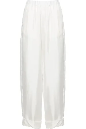 BLANCA High waist zijden palazzo broek