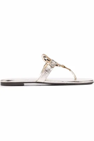 Tory Burch Ciabatte Miller sandalen met metallic
