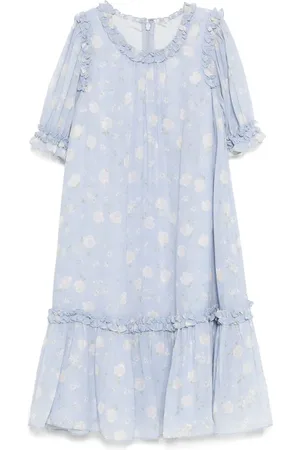 Needle & Thread Chiffon jurk met roosprint