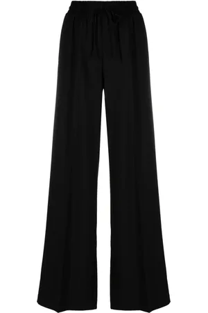 Twin-Set Broek met wijde pijpen en logoplakkaat