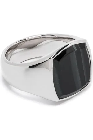 TOM WOOD Cushion Blue Hawk Eye ring