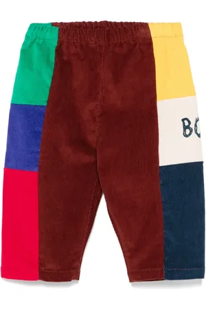 Bobo Choses Ribfluwelen broek met colourblocking