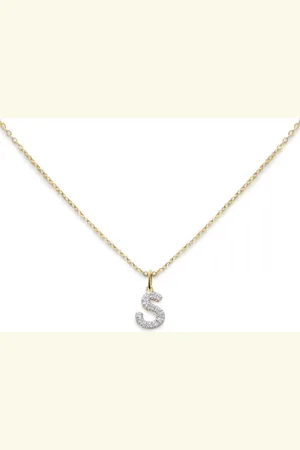 Monica Vinader 14kt geelgouden halsketting met diamant