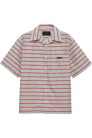 Prada Gestreept bowlingshirt