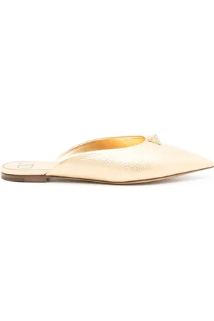 VALENTINO GARAVANI Roman Stud metallic muiltjes