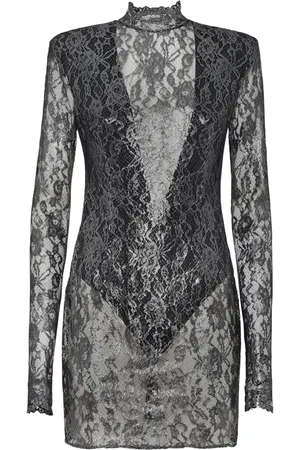 Philipp Plein Crystal lace mini dress