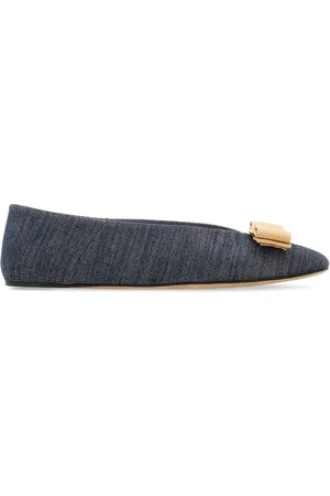 Salvatore Ferragamo Vara denim ballerina