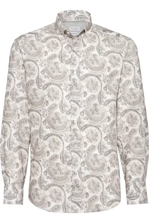 Brunello Cucinelli Katoenen overhemd met paisley