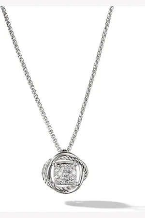 David Yurman Sterling zilveren Infinity halsketting met diamant